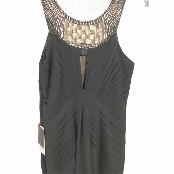 Sue Wong Black Beaded Sleeveless Cocktail Dress Size 6 - Picture 3 of 16